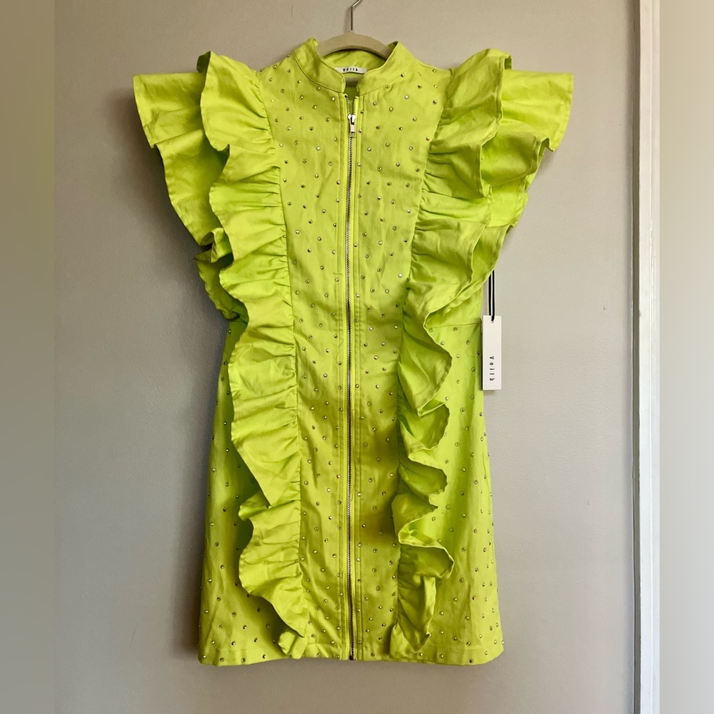 NWT Neon Green Dress with rhinestones